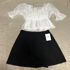 GRL ホワイトトップスとブラックパンツセット