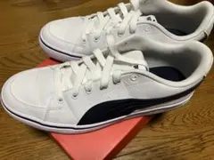 【中古】PUMA V コート バルク 26.0cm ホワイト/パリジャン ナイト