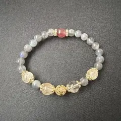 パワーストーン　ブレスレット　ラブラドライト　ストロベリークォーツ　シトリン
