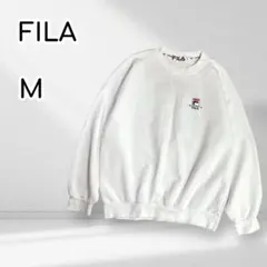 FILA　古着　90s コットンスウェット　刺繍　バックデザイン　日本製