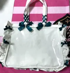 ザッカマート 痛バッグ a3 ダークグリーン フリルデザイン 白 緑 痛バ