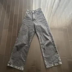 GRL ダークグレー ワイドレッグデニム