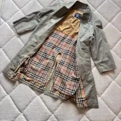 美品【バーバリーズ】ステンカラーコート ノバチェック 玉虫色 ライナー L相当