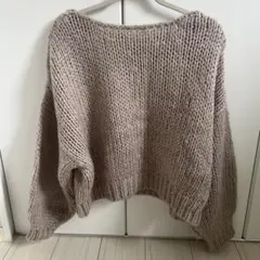 オーバーサイズ ベージュ ニットセーター Fサイズ