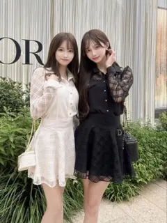 Avec toiホワイトシャツセットアップドレス