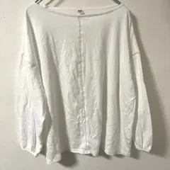 【UNIQLO】女性M/ベトナム製/uネック/白/綿/七分袖