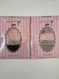 [新品]PEACH JOHN ブラックタイツ ブラックネットM/L 2足セットのサムネイル