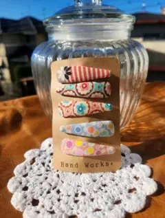 ⑬ ハンドメイド ぱっちんぴん 5個セット