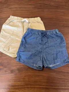 UNIQLO ベビー　80サイズ　イージーショートパンツ2点　ベージュ　ブルー