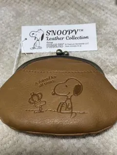 SNOOPY 牛革レザーコインケース がま口日本製