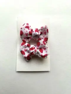 いちご柄リボンヘアクリップ2個セット ♡ラスト１個♡