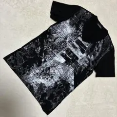 美品 トルネードマート パイソン柄 VネックTシャツ M 蛇柄 Y2K 黒 銀のサムネイル