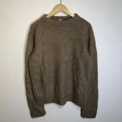 アルパカ×カシミヤ混ニット M ブラウン モヘア混 起毛 オーバーサイズ 古着