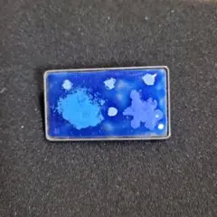 星空デザイン ブローチ 青系 長方形