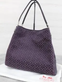 ▲コーチ オプアート キャンバス ショルダーバッグ パーブル 26282