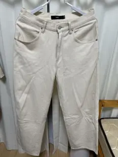 vaporizeクリーム色 ストレートデニムパンツ