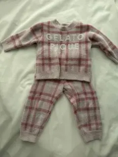 GELATO PIQUE ピンクチェック柄 パジャマ上下セットXX S