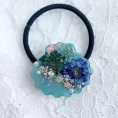 レジン製紫花ヘアゴム - メルカリ