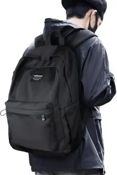 リュック 大容量 防水 15.6インチ PC収納 通学 通勤 軽量 ブラックのサムネイル