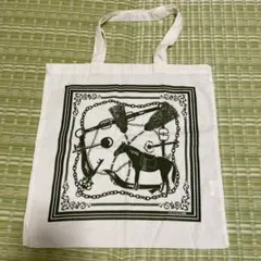 3COINS エコバッグ 馬 タッセル柄 約39cm×39cm