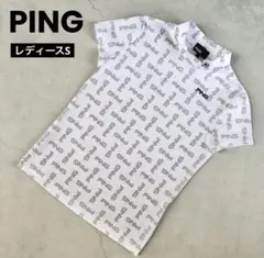 【美品】PING ピン ハイネック 半袖Tシャツ ロゴ 総柄のサムネイル
