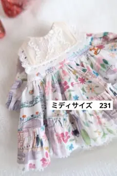 ミディサイズ　231＊リバティ襟付きワンピース＊　ブライスアウトフィット