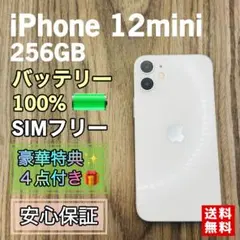 【美品】iPhone12mini ホワイト 256GB SIMフリー 大容量電池