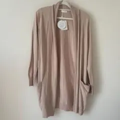 完売品 シアバターオイル加工 リブショールカーデ　シルク　レーヨン