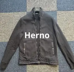 Herno ネイビー ジップアップジャケットブルゾン　48（L）