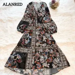 専用♡美品◆ ANAYI【現行タグ/スカーフ柄◆ロングワンピース】カシュクール調 ANAYI 現行タグ スカーフ柄ロングワンピース カシュクール調 チェーン
