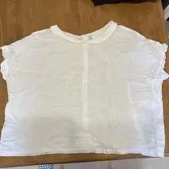 サマンサモスモス　フリル付きちび襟半袖ブラウス