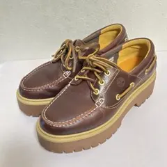 【極美品】ティンバーランド 厚底 3eye デッキシューズ バーガンディ