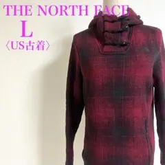 ザノースフェイス チェック フリース プルオーバー レディースL 防寒　US古着