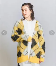 ビューティーアンドユースユナイテッドアローズ アーガイルシャギーカーディガン F