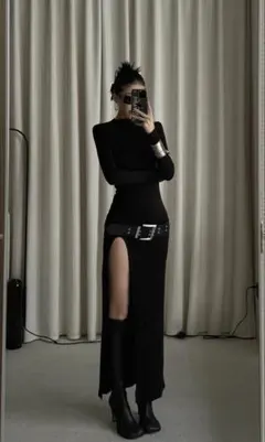 最終お値下げ STYLMW ロングワンピース ブラック ワンホン