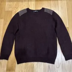 ALPHA セーター ウールアルパカ 肩パッチニット L