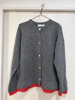 チャコールグレー 長袖カーディガン Fサイズ