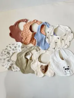 【8枚セット】ベビー用スタイよだれかけ/保育園まとめ売り