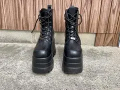 コスプレ 男装 厚底 ブーツ 黒 ブラック シークレットブーツ タオバオ