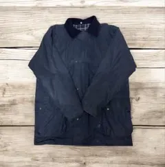 イギリス製 オイルドジャケット L 中綿入 紺 バブアー風 barbour