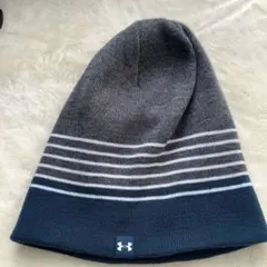 Under Armour ストライプニット帽 グレー/ネイビー　も