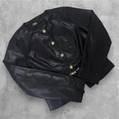 『 ZARA 』 ブラックレザージャケット