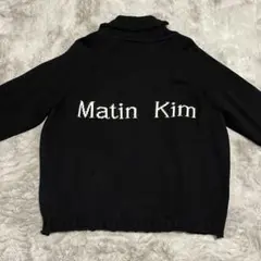 Matin Kim ジップアップニット M ブラック ロゴ 韓国購入