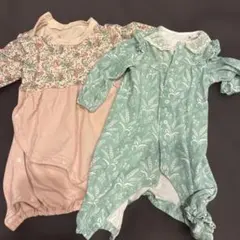 ロンパース 60-70cm ピンク・グリーン