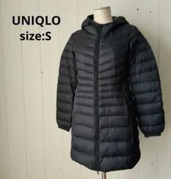 ユニクロ UNIQLO ライトダウン ロングコート S ブラック レディース