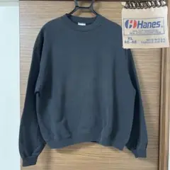 80s USA製　スウェット　ブラック　Hanes XL ヘインズ　古着