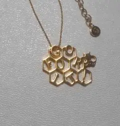 【コトバ5108】ハニカムネックレスGO FOR ITメッセージアクセ美品