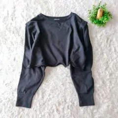 ローリーズファーム クロップド丈スウェット 黒 カットソー　長袖 F
