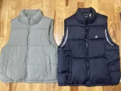 ZARA ダウンベスト グリーン　ブラック　2点セット　L