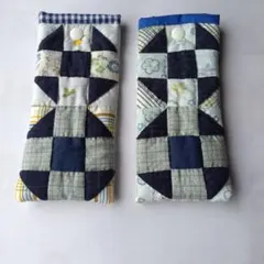ハンドメイド パッチワーク メガネケース 2点セットのサムネイル